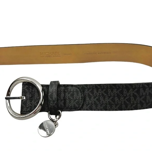 MICHAEL KORS MK logo Belt with Silver Charm Accent - Picture 4 of 5